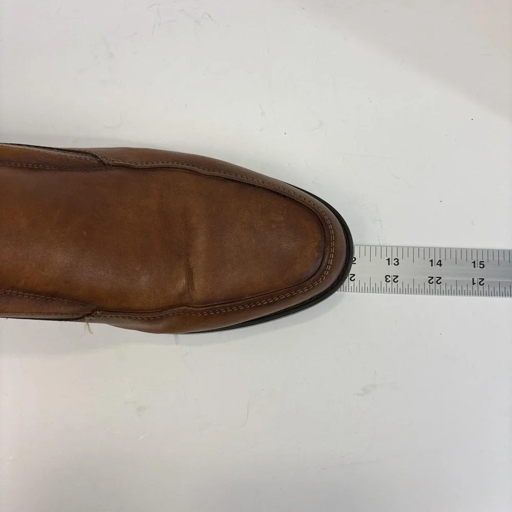 Florsheim Comfortech Slip On Oxford Dress Shoes Men 10.5 Brown Leather Ortholite